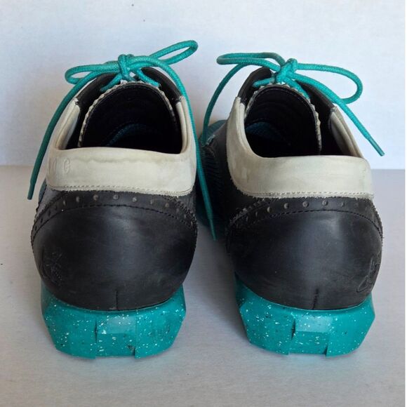 John Fluevog Orbit Teal Blue Wingtip Brogue Sneaker Shoes Sz 12 Retro-Futurism main image 4